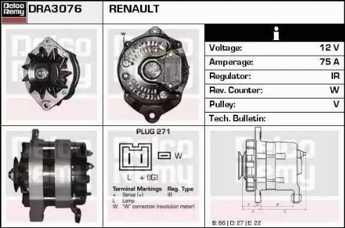 Remy DRA3076 - Генератор autospares.lv