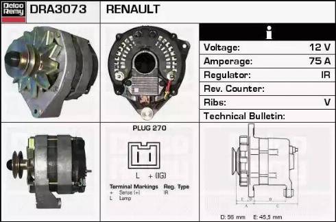 Remy DRA3073 - Генератор autospares.lv