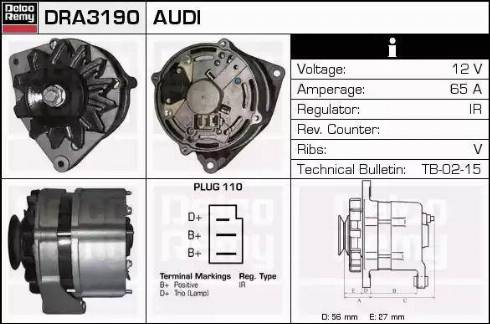 Remy DRA3190 - Генератор autospares.lv