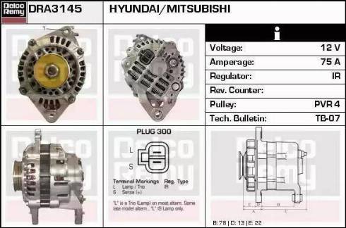 Remy DRA3145 - Генератор autospares.lv