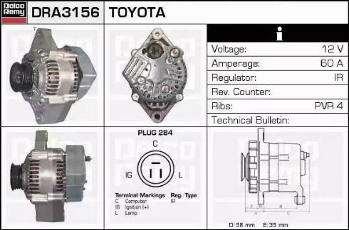 Remy DRA3156 - Генератор autospares.lv