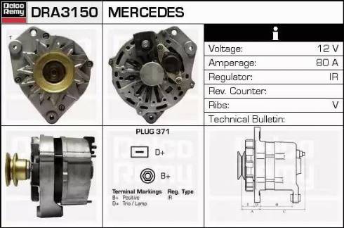 Remy DRA3150 - Генератор autospares.lv