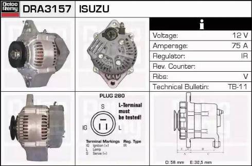 Remy DRA3157 - Генератор autospares.lv