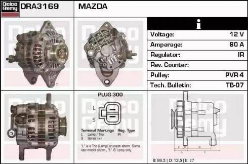 Remy DRA3169 - Генератор autospares.lv