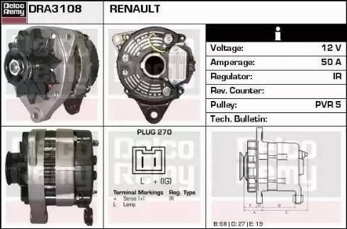 Remy DRA3108 - Генератор autospares.lv