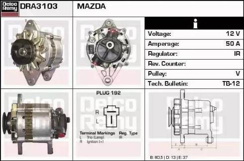 Remy DRA3103 - Генератор autospares.lv