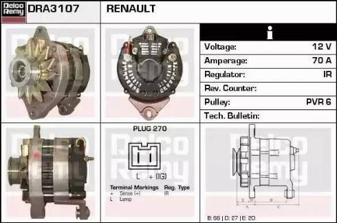 Remy DRA3107 - Генератор autospares.lv