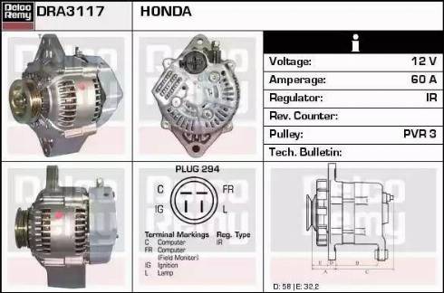 Remy DRA3117 - Генератор autospares.lv