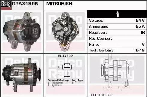 Remy DRA3189N - Генератор autospares.lv