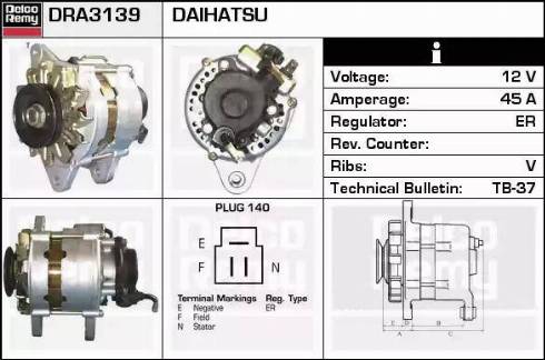 Remy DRA3139 - Генератор autospares.lv