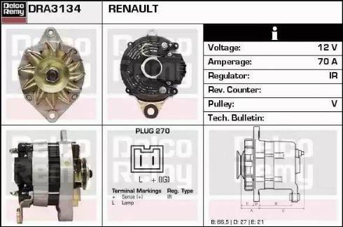 Remy DRA3134 - Генератор autospares.lv