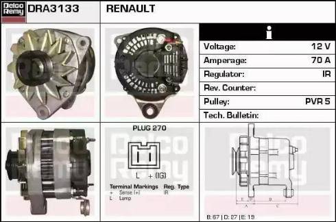 Remy DRA3133 - Генератор autospares.lv