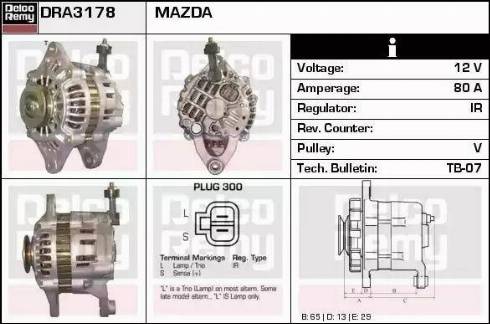 Remy DRA3178 - Генератор autospares.lv