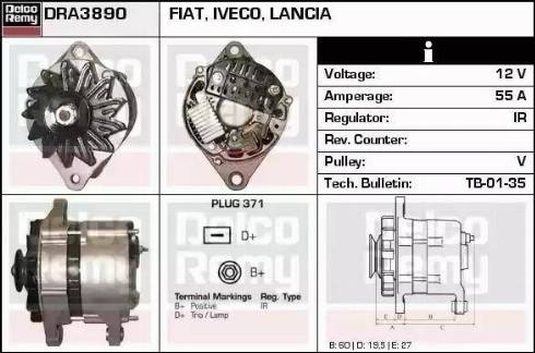 Remy DRA3890 - Генератор autospares.lv