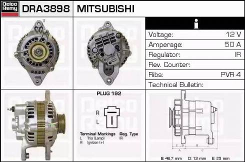 Remy DRA3898 - Генератор autospares.lv