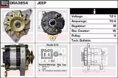 Remy DRA3854 - Генератор autospares.lv