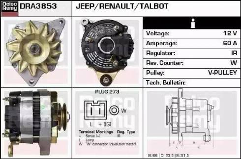 Remy DRA3853 - Генератор autospares.lv