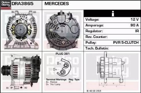 Remy DRA3865 - Генератор autospares.lv