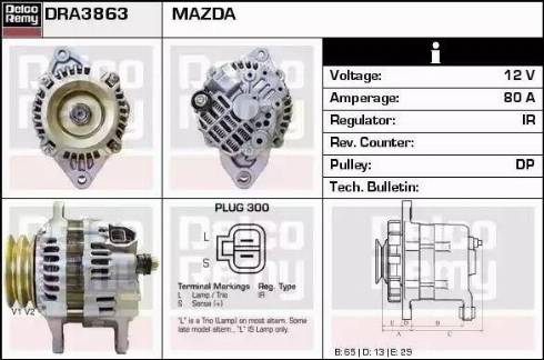 Remy DRA3863 - Генератор autospares.lv