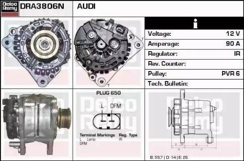 Remy DRA3806N - Генератор autospares.lv