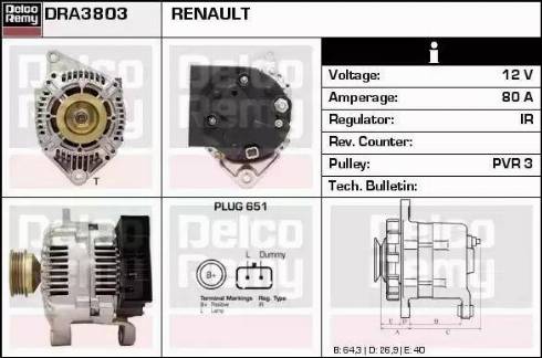 Remy DRA3803 - Генератор autospares.lv