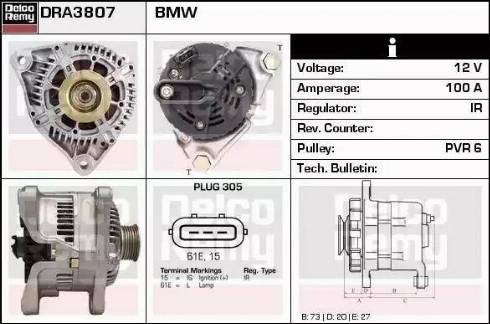 Remy DRA3807 - Генератор autospares.lv