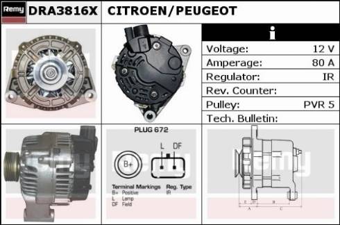 Remy DRA3816X - Генератор autospares.lv