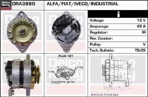 Remy DRA3880 - Генератор autospares.lv