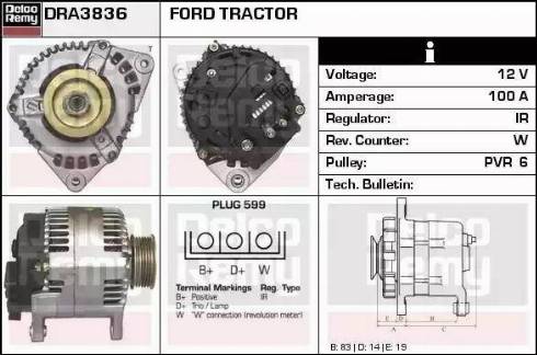 Remy DRA3836 - Генератор autospares.lv