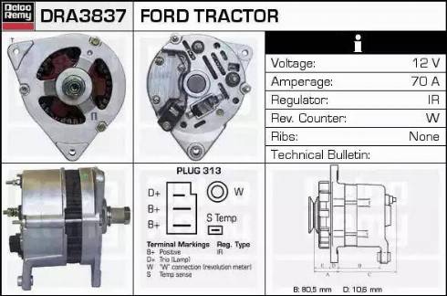 Remy DRA3837 - Генератор autospares.lv