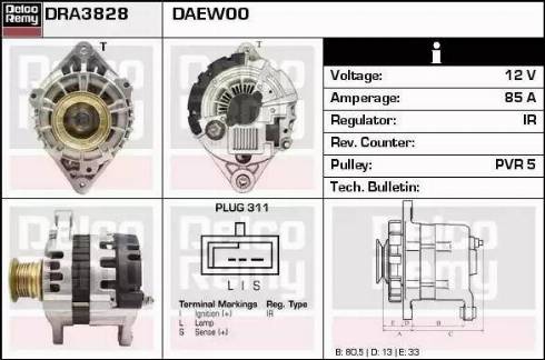 Remy DRA3828 - Генератор autospares.lv