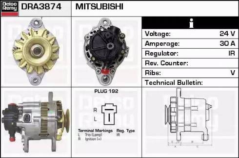 Remy DRA3874 - Генератор autospares.lv