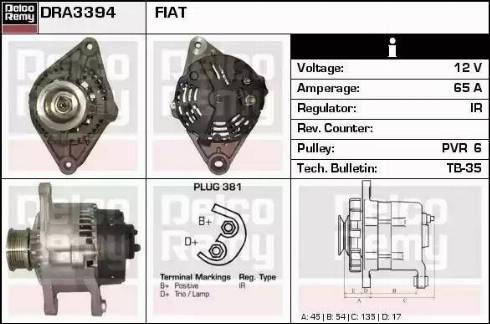 Remy DRA3394 - Генератор autospares.lv