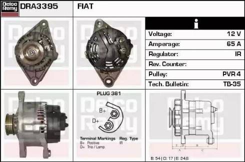 Remy DRA3395 - Генератор autospares.lv