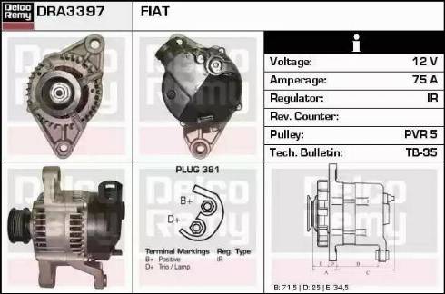 Remy DRA3397 - Генератор autospares.lv