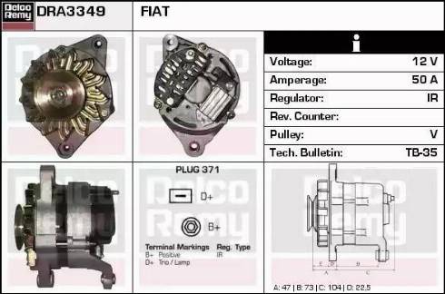 Remy DRA3349 - Генератор autospares.lv