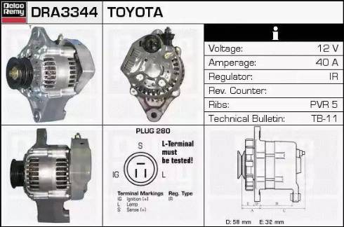 Remy DRA3344 - Генератор autospares.lv