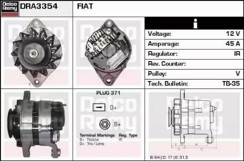 Remy DRA3354 - Генератор autospares.lv