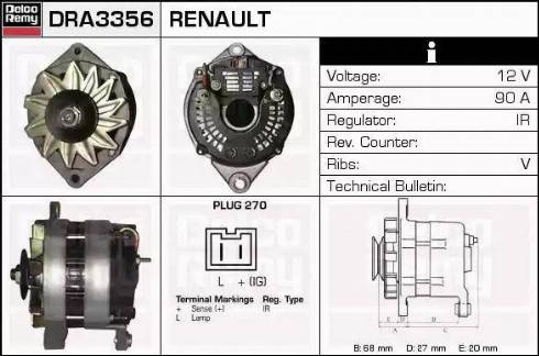 Remy DRA3356 - Генератор autospares.lv