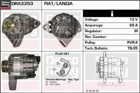 Remy DRA3353 - Генератор autospares.lv