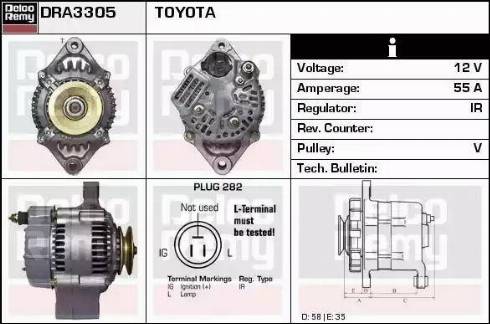 Remy DRA3305 - Генератор autospares.lv