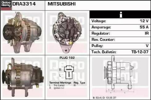 Remy DRA3314 - Генератор autospares.lv