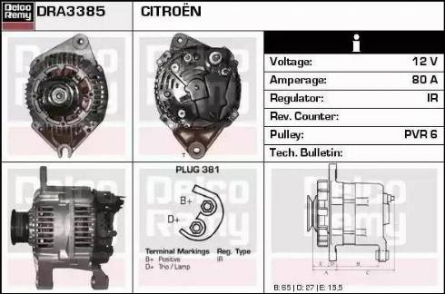 Remy DRA3385 - Генератор autospares.lv