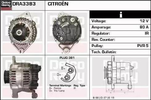 Remy DRA3383 - Генератор autospares.lv