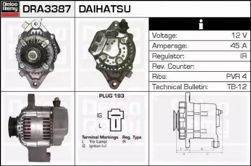 Remy DRA3387 - Генератор autospares.lv