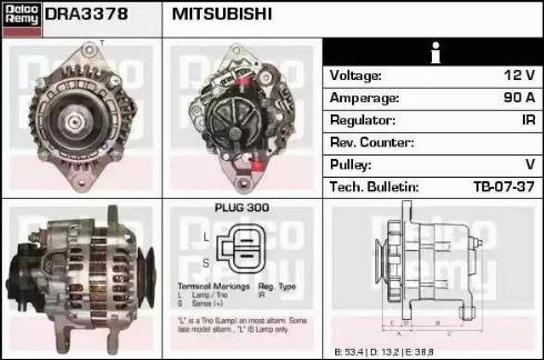 Remy DRA3378 - Генератор autospares.lv