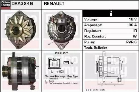 Remy DRA3246 - Генератор autospares.lv