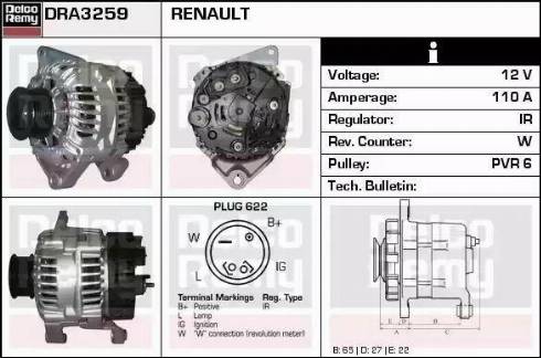 Remy DRA3259 - Генератор autospares.lv