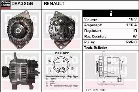 Remy DRA3256 - Генератор autospares.lv