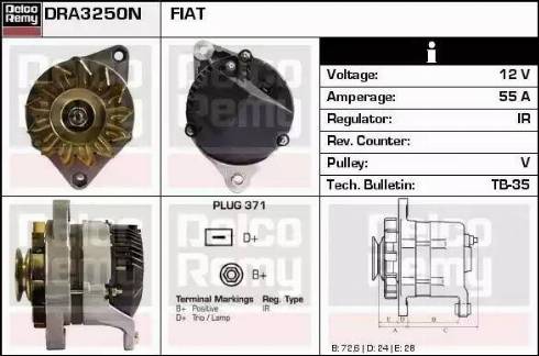 Remy DRA3250N - Генератор autospares.lv